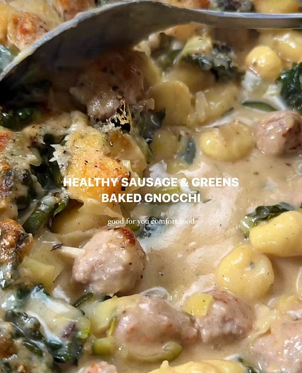 Sausage & greens gnocchi bake