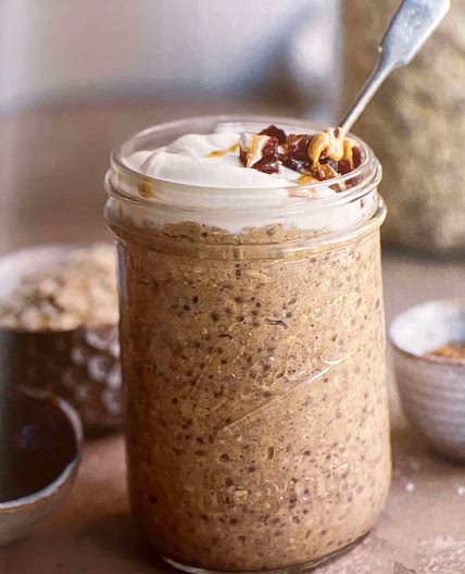 Bircher museli - almond butter & date