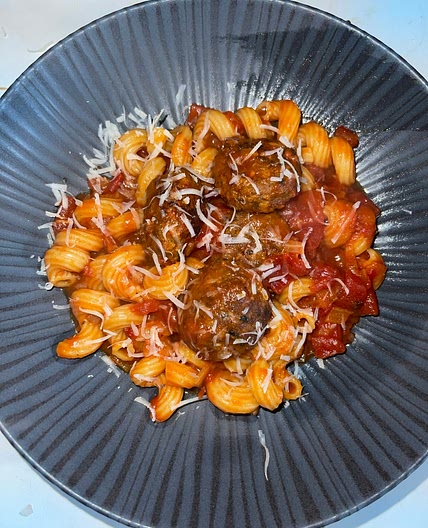 Meatball and Pasta Tomato bake
