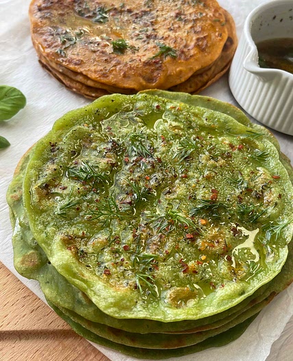 5 Minute Pesto flatbreads 