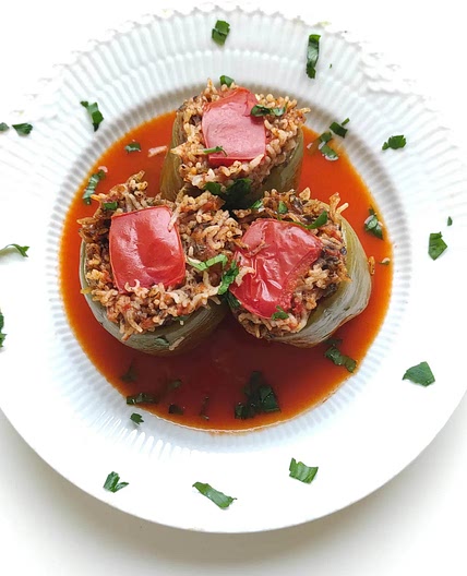 Absolutely Delicious Vegan Stuffed Bell Pepper
