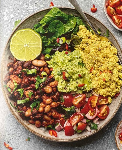 Mexican tofu scramble & quinoa bowl