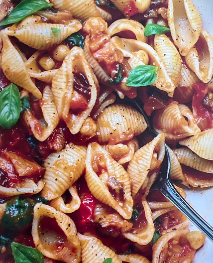Caponata chickpea pasta