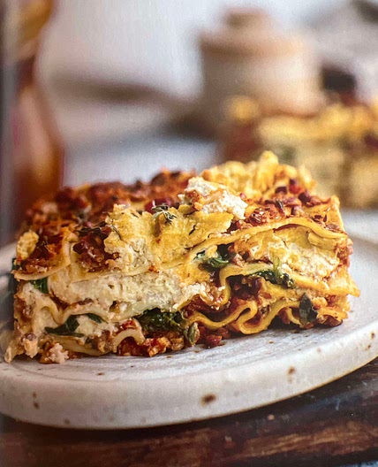 Cashew ricotta veggie lasagne