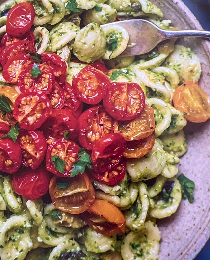 Gremolata Rigatoni with Roasted Tomatoes