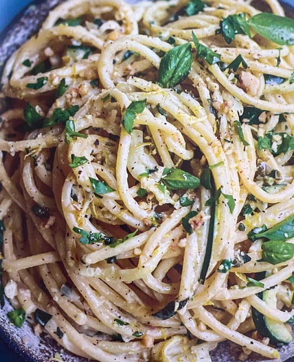 Lemon & Tahini Courgette Pasta