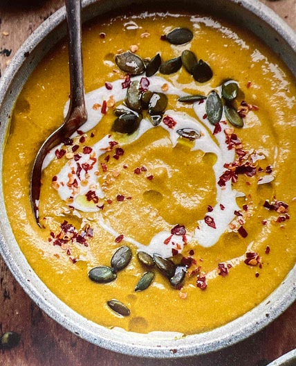 Curried Red lentil & butternut squash soup 