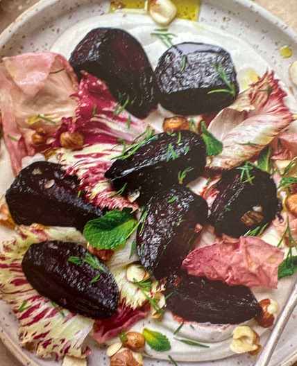 Balsamic Beetroot with Whipped Tahini Cream