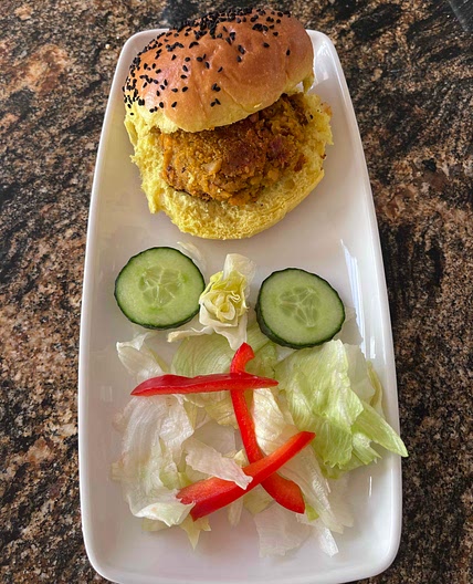 Curried Sweet Potato Chickpea Burgers