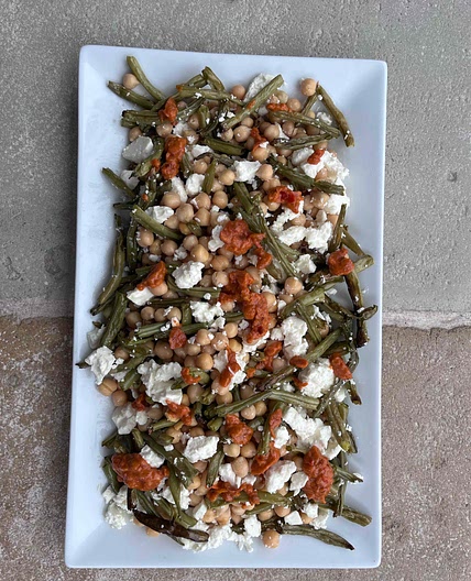 Bean, chickpea and feta salad