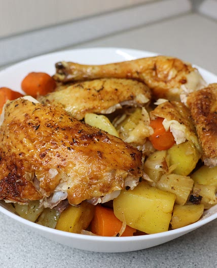 Chicken and Veggies Straight from the Oven