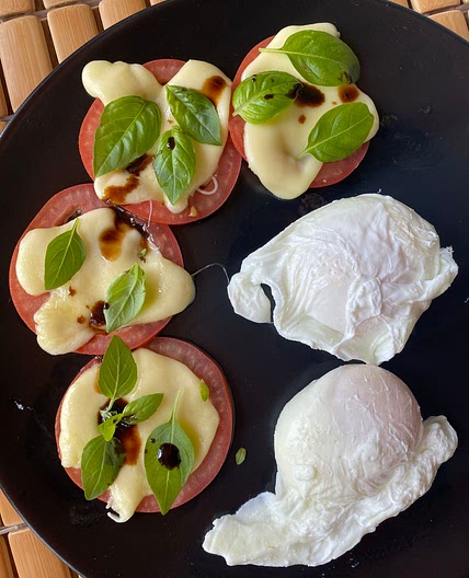 Caprese Poached Eggs