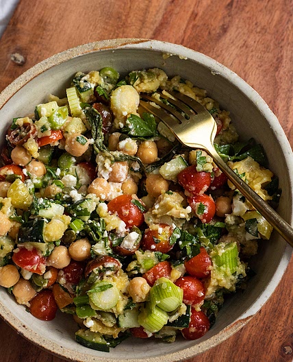 Fava Bean Chickpea Salad