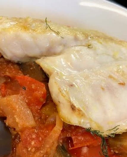 Slow cooker Ratatouille & Pan Fried Sea Bass