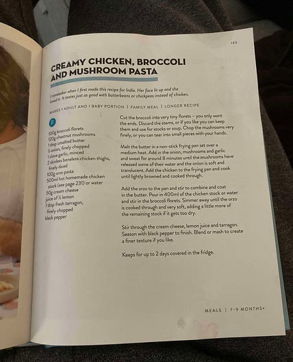 Creamy chicken broccoli and mushroom orzo