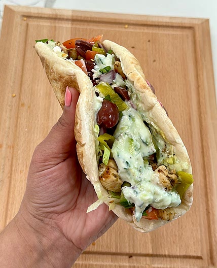 Greek chicken pita