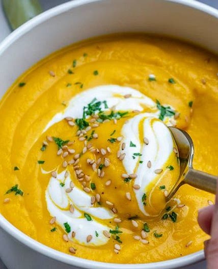 Roasted Carrot Ginger Soup 🥕🧄🌱