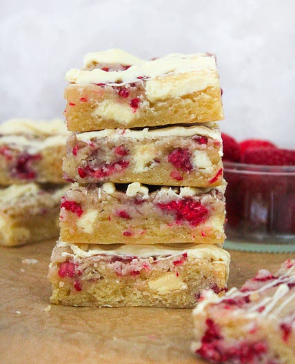 Raspberry White Chocolate Blondies