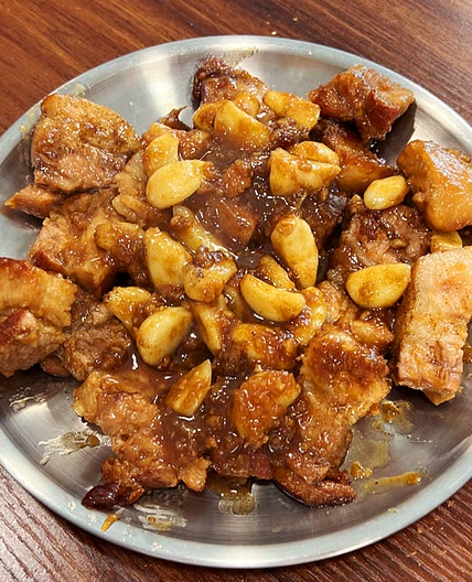 Korean style Braised pork belly with soy sauce
