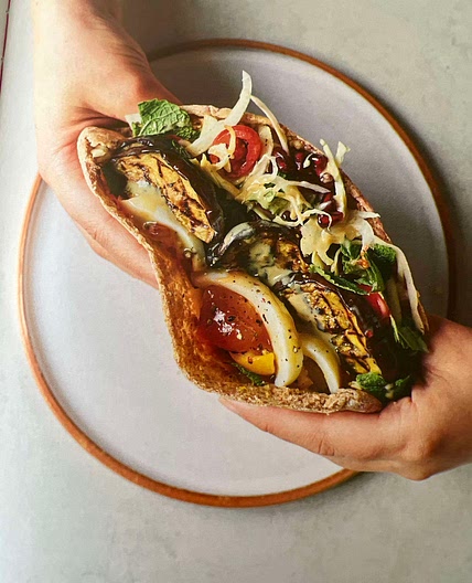 Aubergine pitta pockets