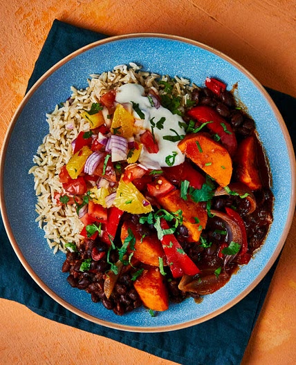Brazilian-Style sweet potato and black bean veggie stew 