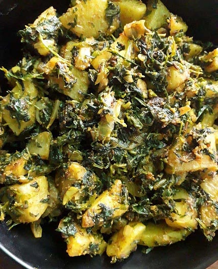 Easy Methi Aloo/ Sauteed Potato & fenugreek leaves