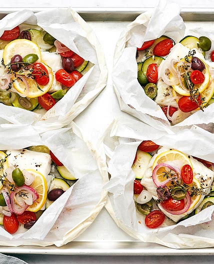 Mediterranean Cod en Papillote (Fish in Parchment Paper)