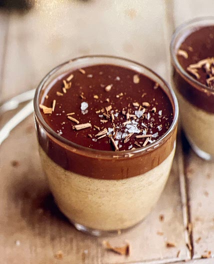 Caramel & chocolate ganache pots 