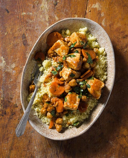 Moroccan Spiced Fish w/ Chickpeas