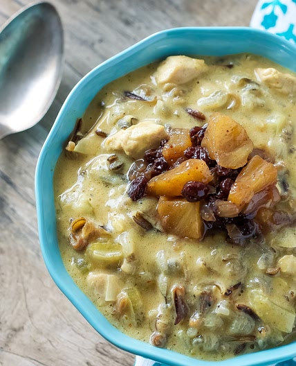 Chicken and Wild Rice Soup with Pineapple Currant Chutney