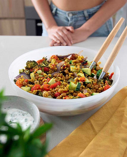 PEARL COUSCOUS & ROASTED VEGGIE SALAD (MEAL PREP)