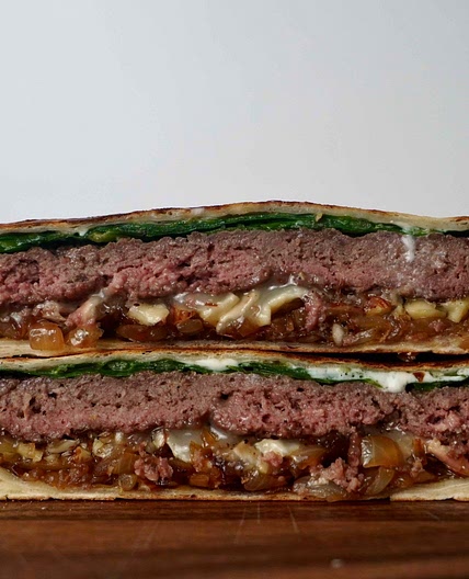 Goat cheese burger wrap