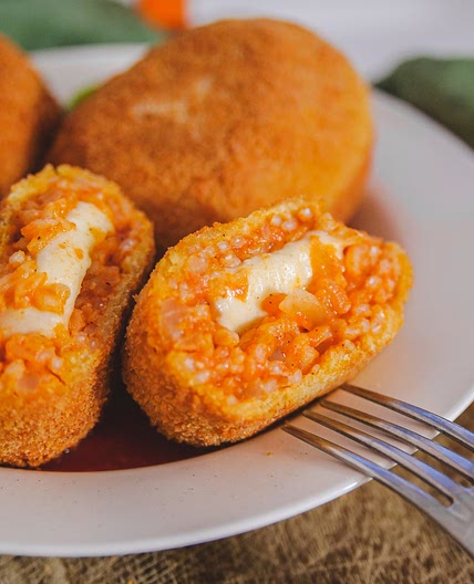 Arancini tomates mozzarella basilic 🍚