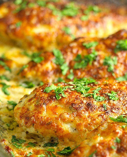 Smothered Cheesy Sour Cream Chicken