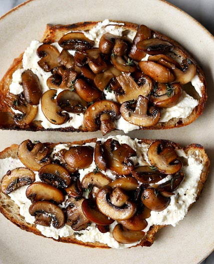 Mushroom Ricotta Toast - A Quick and Filling Snack