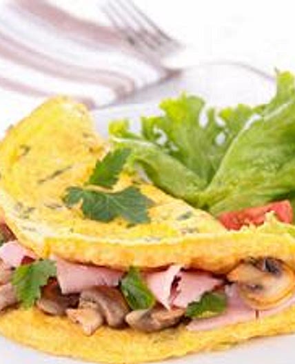 Omelette de champiñones y pavo