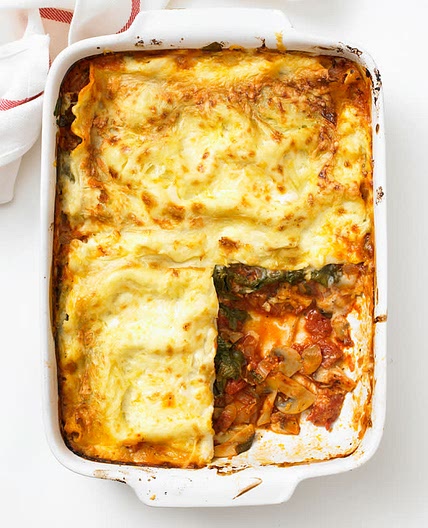 Spinach, Mushroom and Onion Lasagne