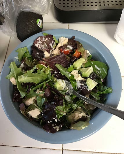 Roasted chicken with baby spring salad