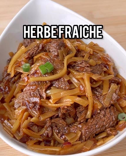 Boeuf soja miel aux nouilles