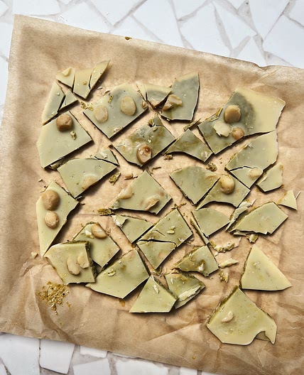 Salted Pistachio White Chocolate Bark