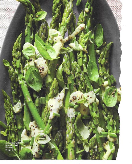Asparagus with Avocado-Herb Dressing