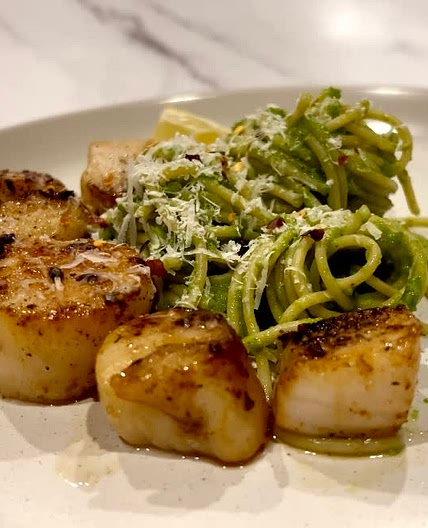 Healthy Pasta Sauce with Pan Seared Scallops