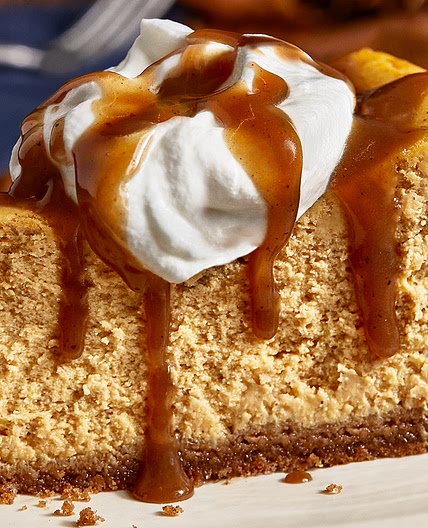 Pumpkin Cheesecake with Brown Butter Caramel Sauce