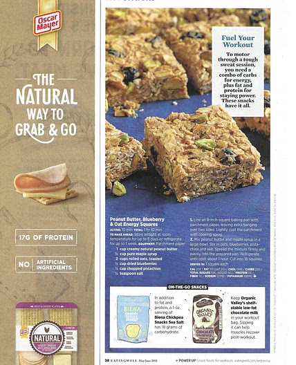 Peanut Butter, Blueberry and Oat Energy Squares