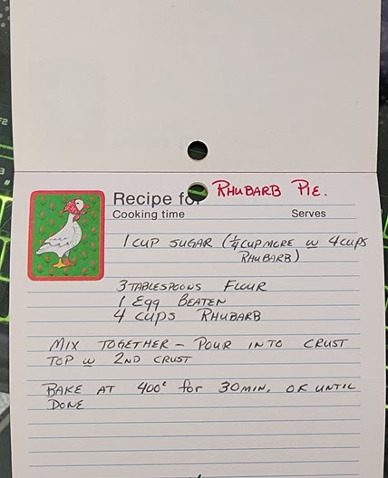 Rhubarb pie