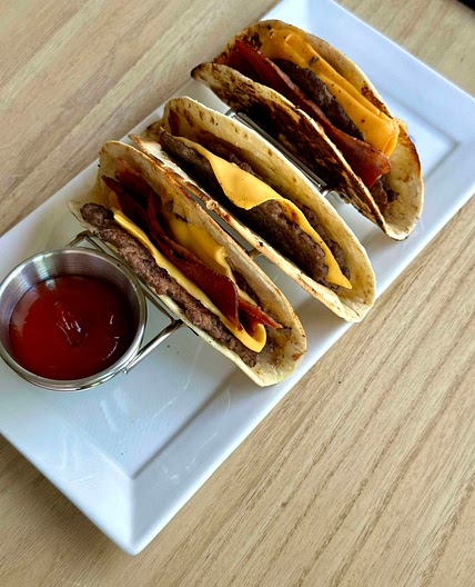 Smash burger tacos