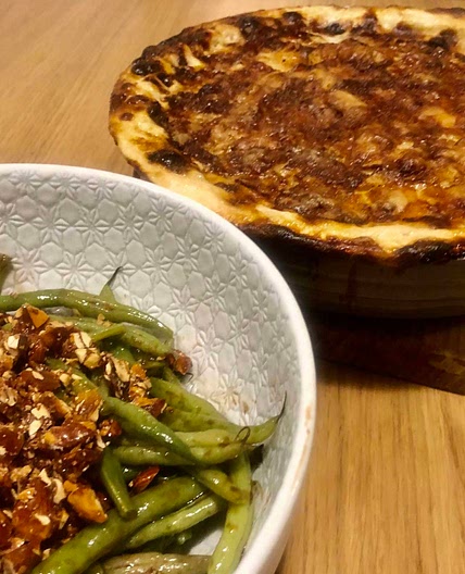 88. Pomme Pavé with Balsamic Green Beans and Almond Praline