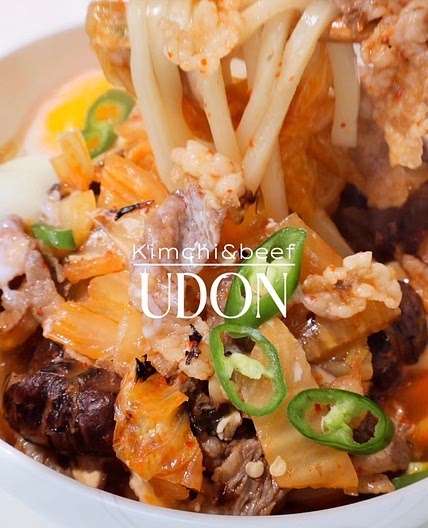 Kimchi&beef udon (+onsen tamago)