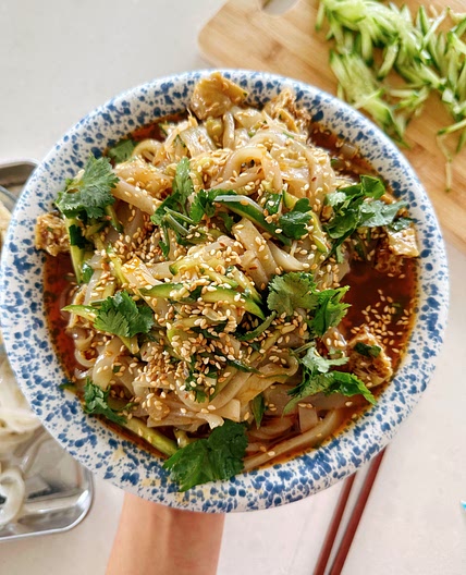 Liang Pi (Chinese Traditional Wheat Starch Noodles and Seitan)