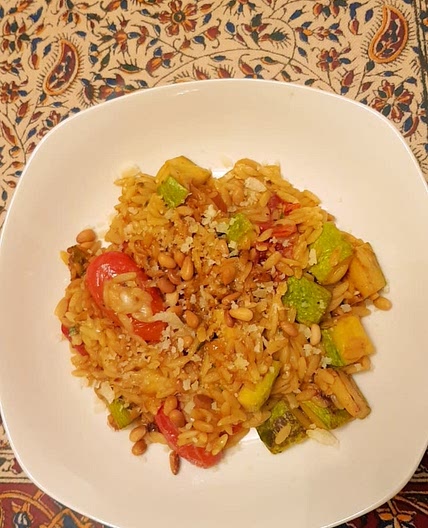 Zuchinni tomato orzo